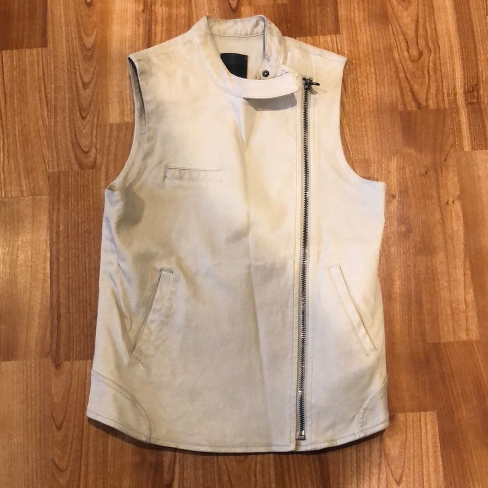 JOES JEANS cream leather vest